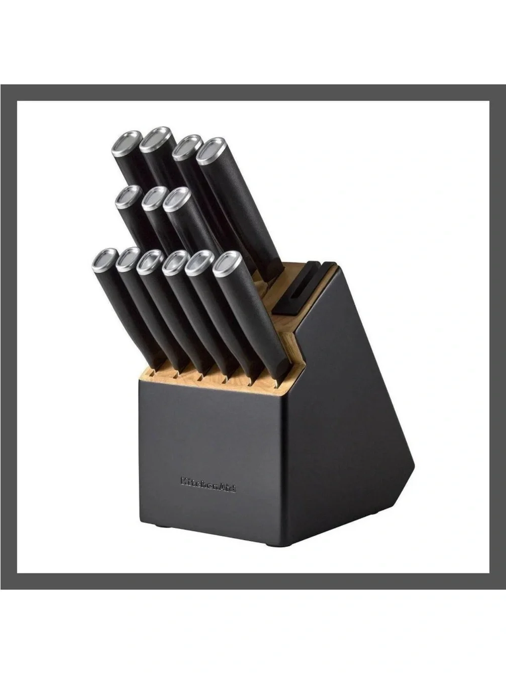 KitchenAid -  14pc 2-Tone Block Knives Set w/ Chef Knife Black NEW IN BOX
